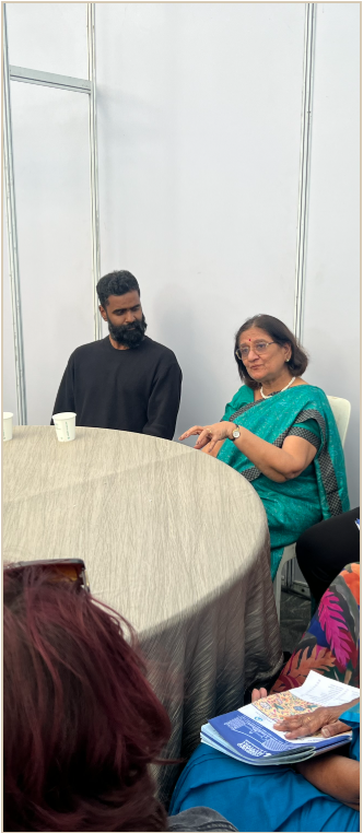 Two participants engaged in an intimate Living Book conversation.